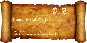 Doma Natália névjegykártya